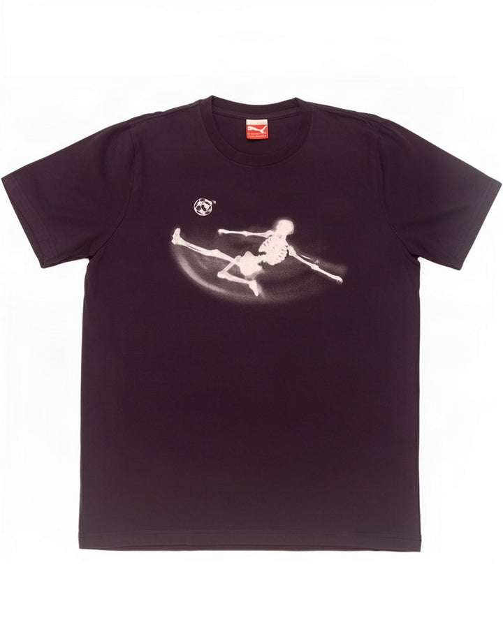 Puma Herre grafisk T-shirt Top Medium Marineblå Bomuld