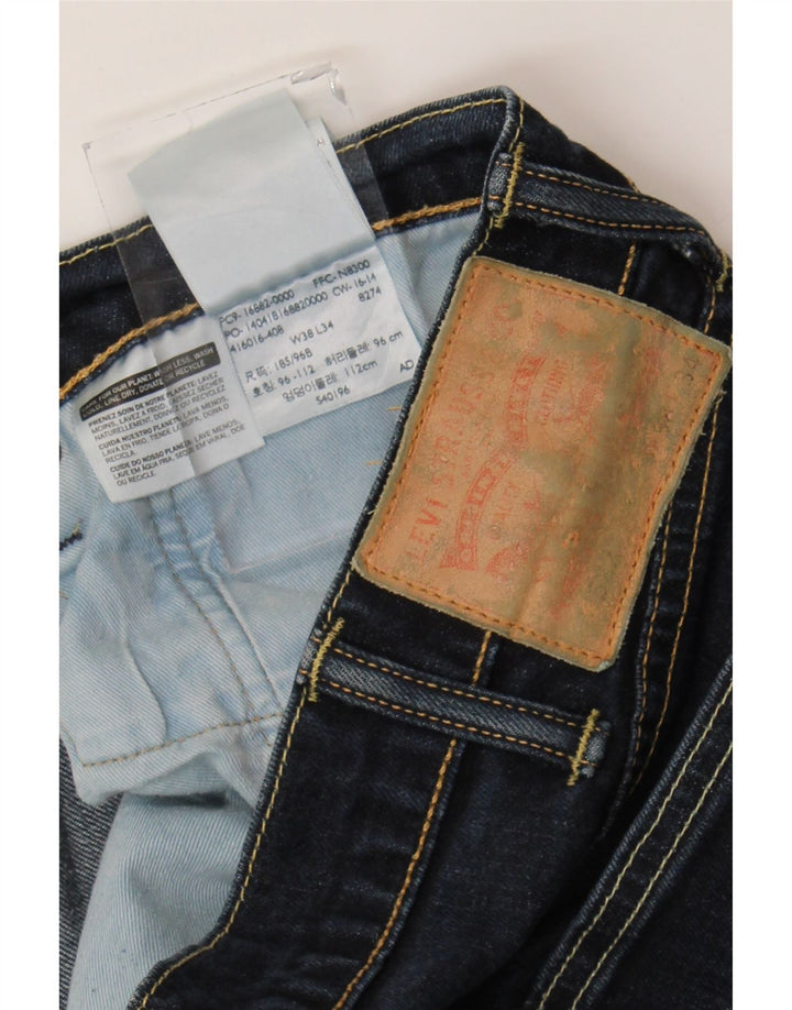 Levi's Herre 522 Straight Jeans W38 L34 Marineblå Bomuld