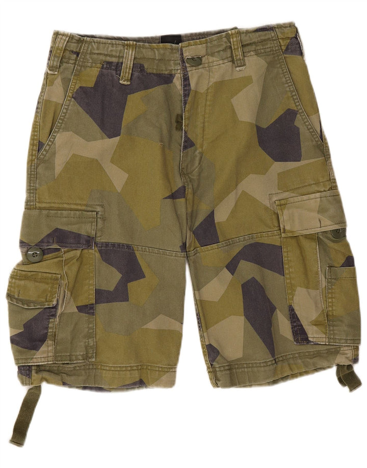 Brandit Herre Cargo Shorts Små W28 Khaki Camouflage Bomuld