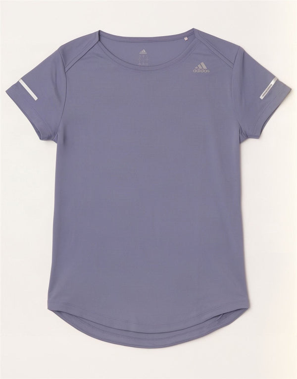Adidas Running T-Shirt Top UK 8/10 Small Purple Polyester