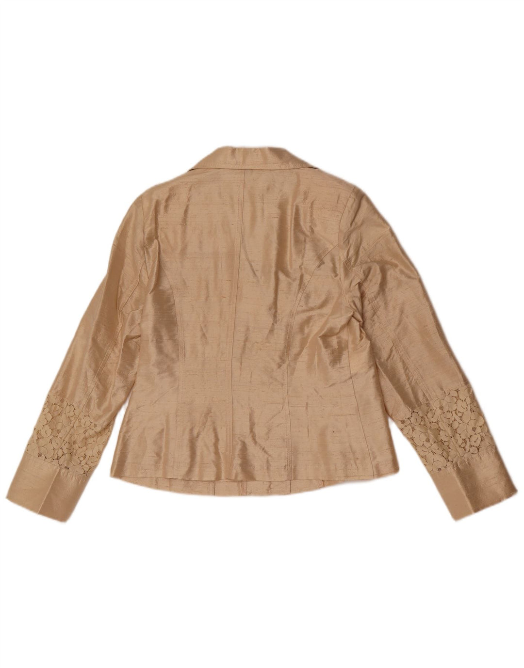 Vintage dame 3-knaps blazerjakke IT 44 Medium Beige Silke