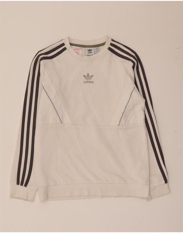 Adidas Boys Sweatshirt Jumper 11-12 år Hvid Bomuld