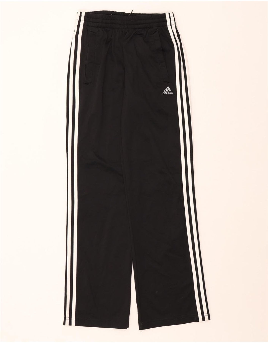 ADIDAS Boys Climalite Tracksuit Trousers 13-14 Years Black Polyester