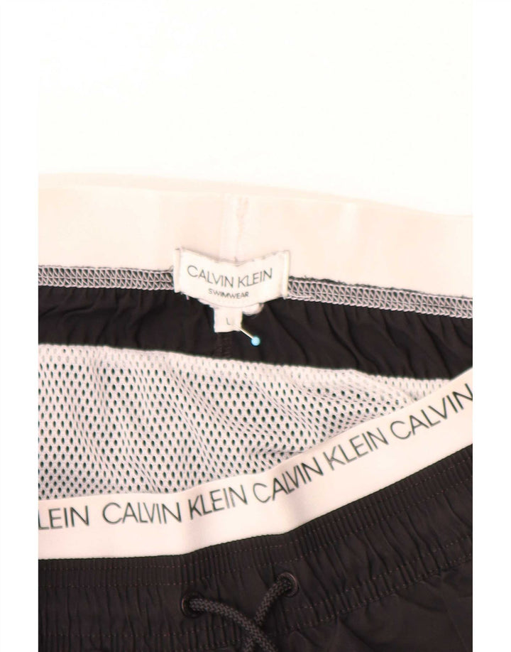 Calvin Klein Herre grafiske svømmeshorts Stor sort farveblok