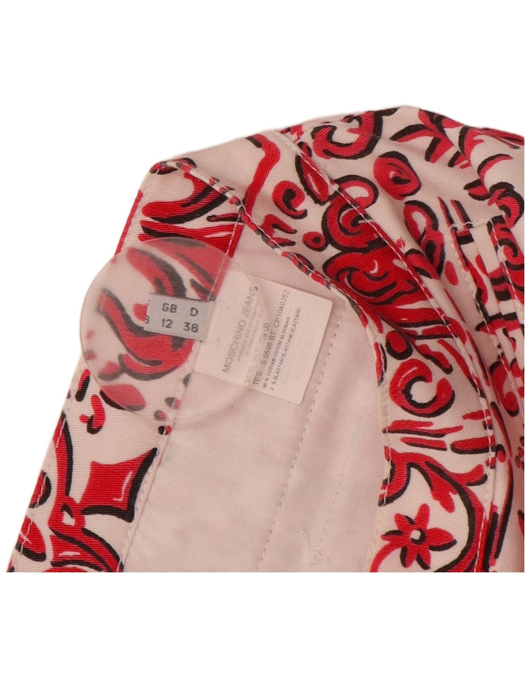 MOSCHINO Lige Capri-bukser til kvinder UK 12 Medium W28 L21 Red Paisley