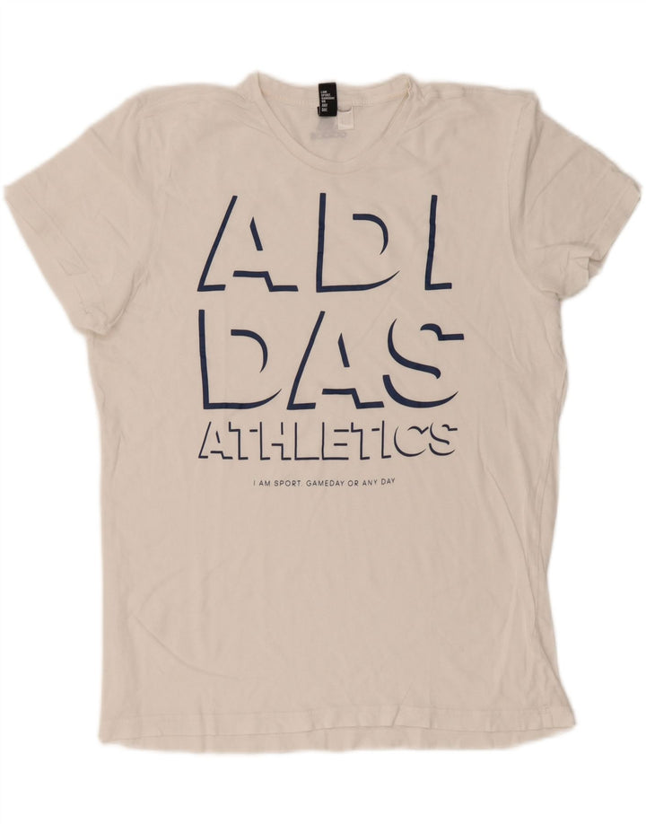 Adidas Herre Grafisk T-Shirt Top Stor Hvid