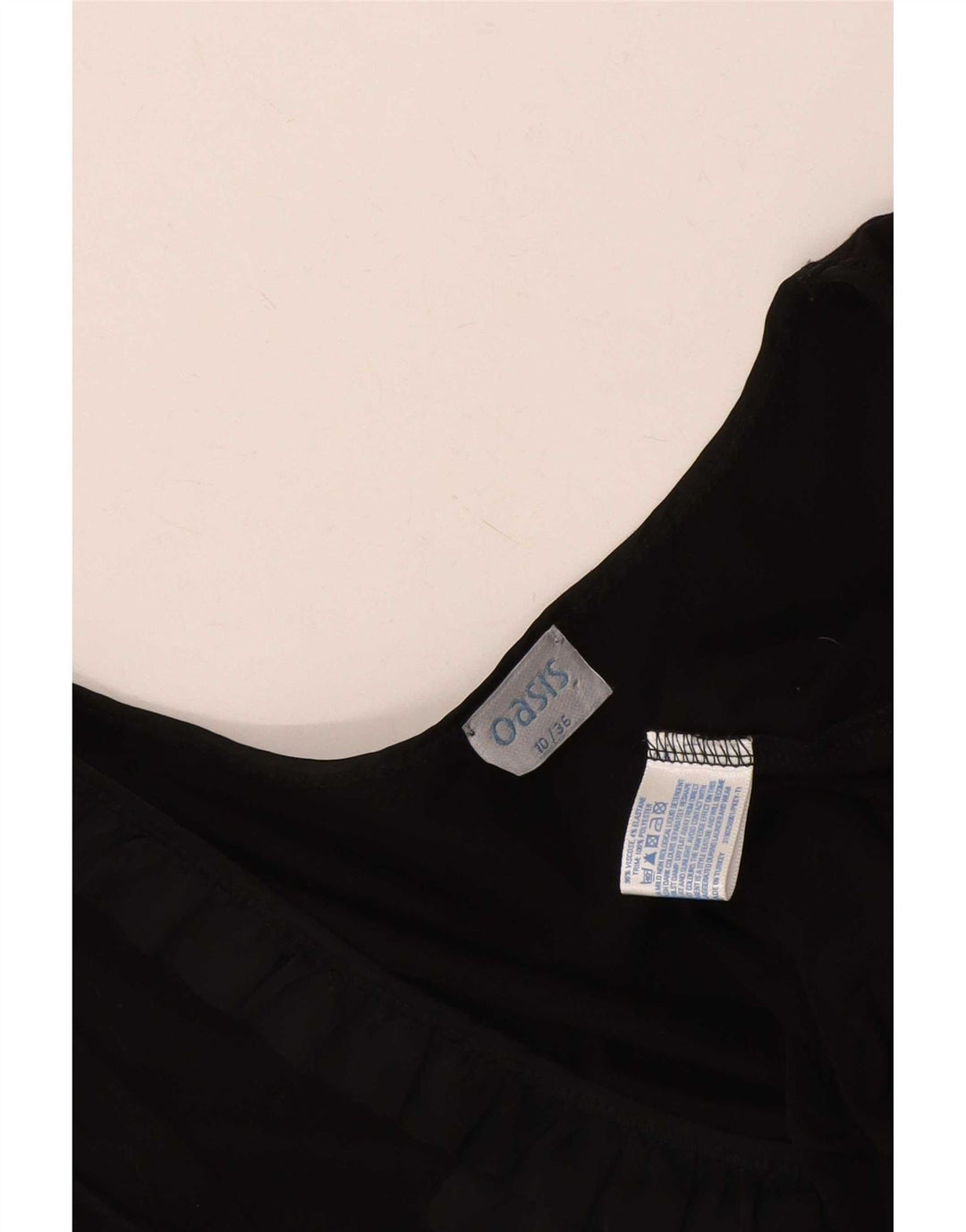 Oasis Womens flæse foran bluse Top UK 10 Small Black Viscose