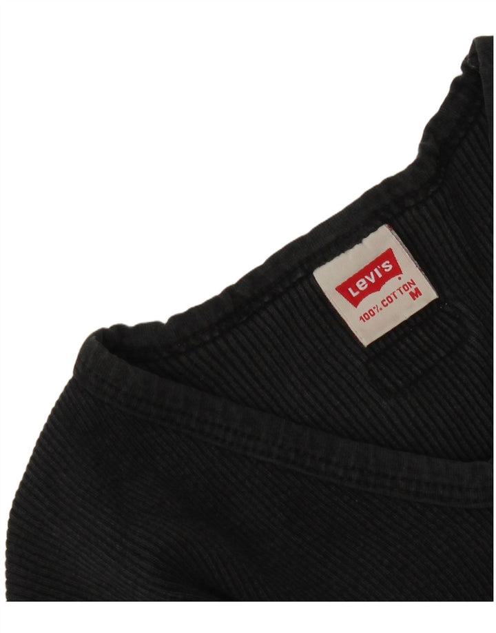 Levi's Dame Top Langærmet UK 12 Medium Sort Bomuld