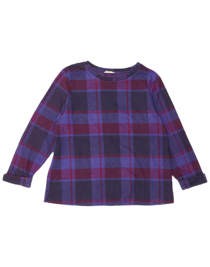 Marks & Spencer Damebluse Top UK 16 Stor flerfarvet Plaid Polyester
