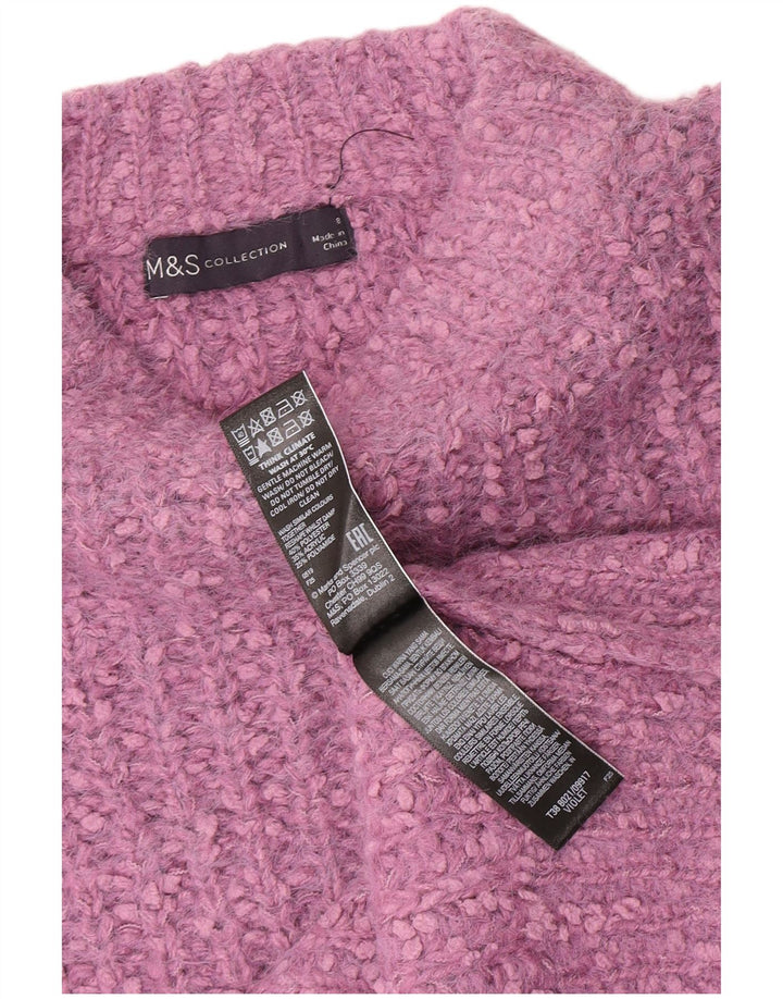 Marks & Spencer Dame Boat Neck Jumper Sweater UK 8 Small Purple Polyester