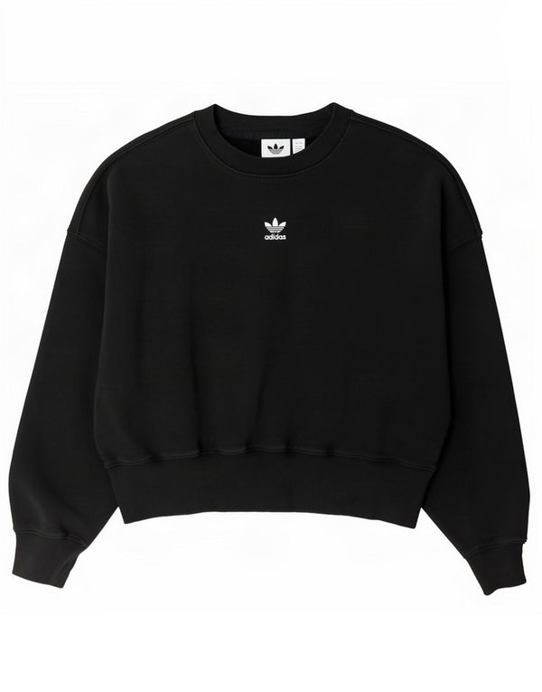 Adidas Womens Crop Oversized Sweatshirt Jumper UK 4 XS Grå Bomuld