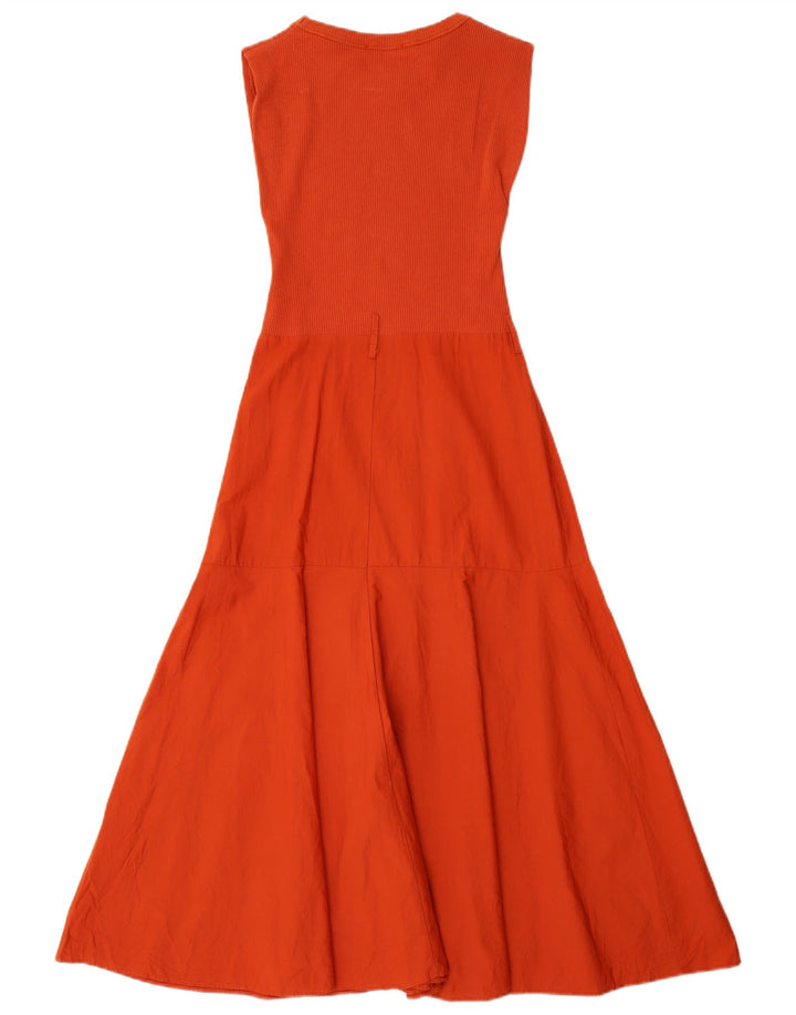 Zara Dame ærmeløs Maxikjole UK 8 Small Orange