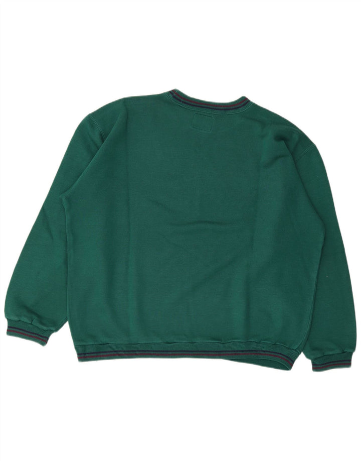 United Cotton Herre Grafisk Oversized Sweatshirt Jumper Stor Grøn Bomuld