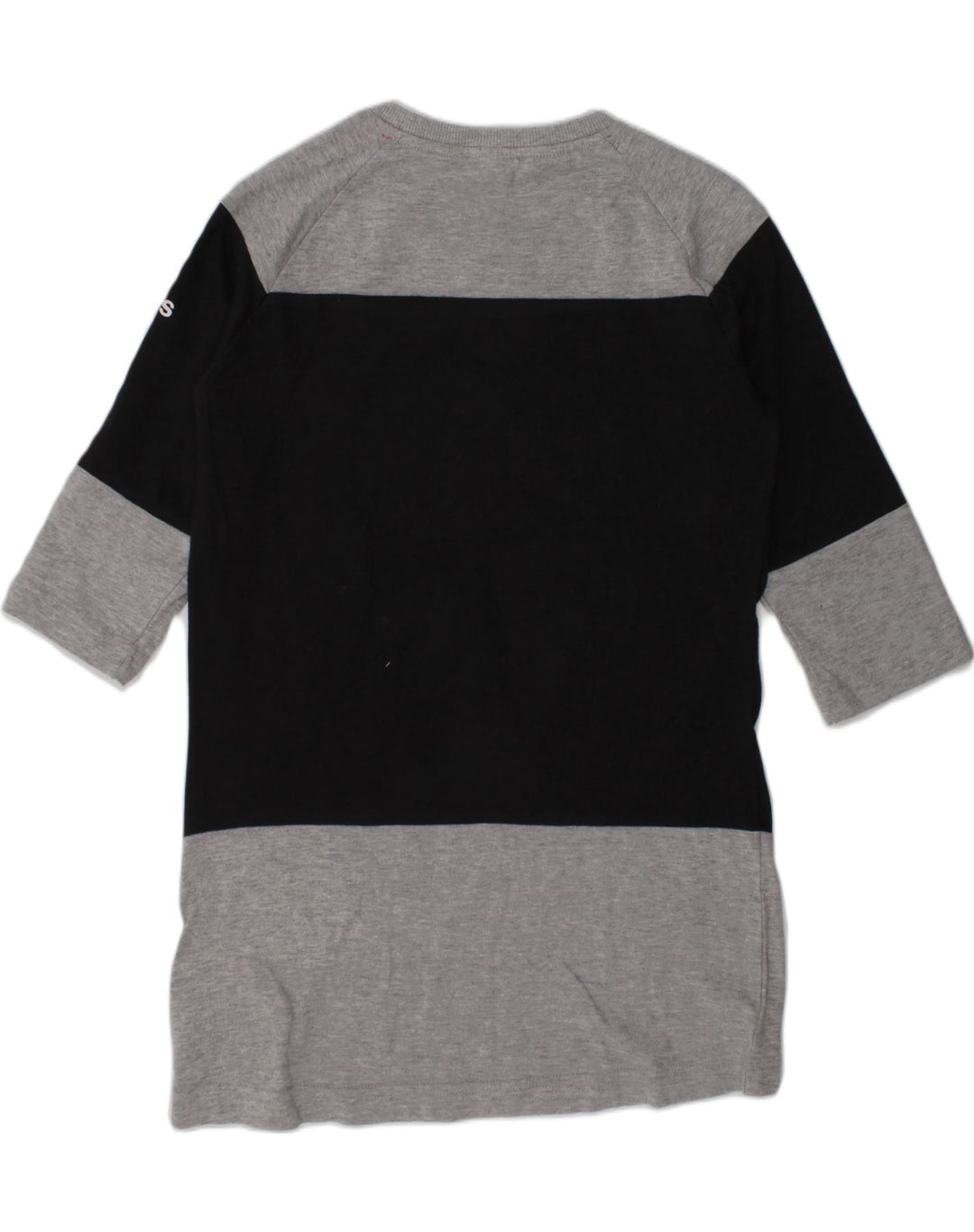 ADIDAS Girls Graphic Top 3/4 Sleeve 9-10 Years Grey Colourblock Cotton | Vintage Adidas | Thrift | Second-Hand Adidas | Used Clothing | Messina Hembry 