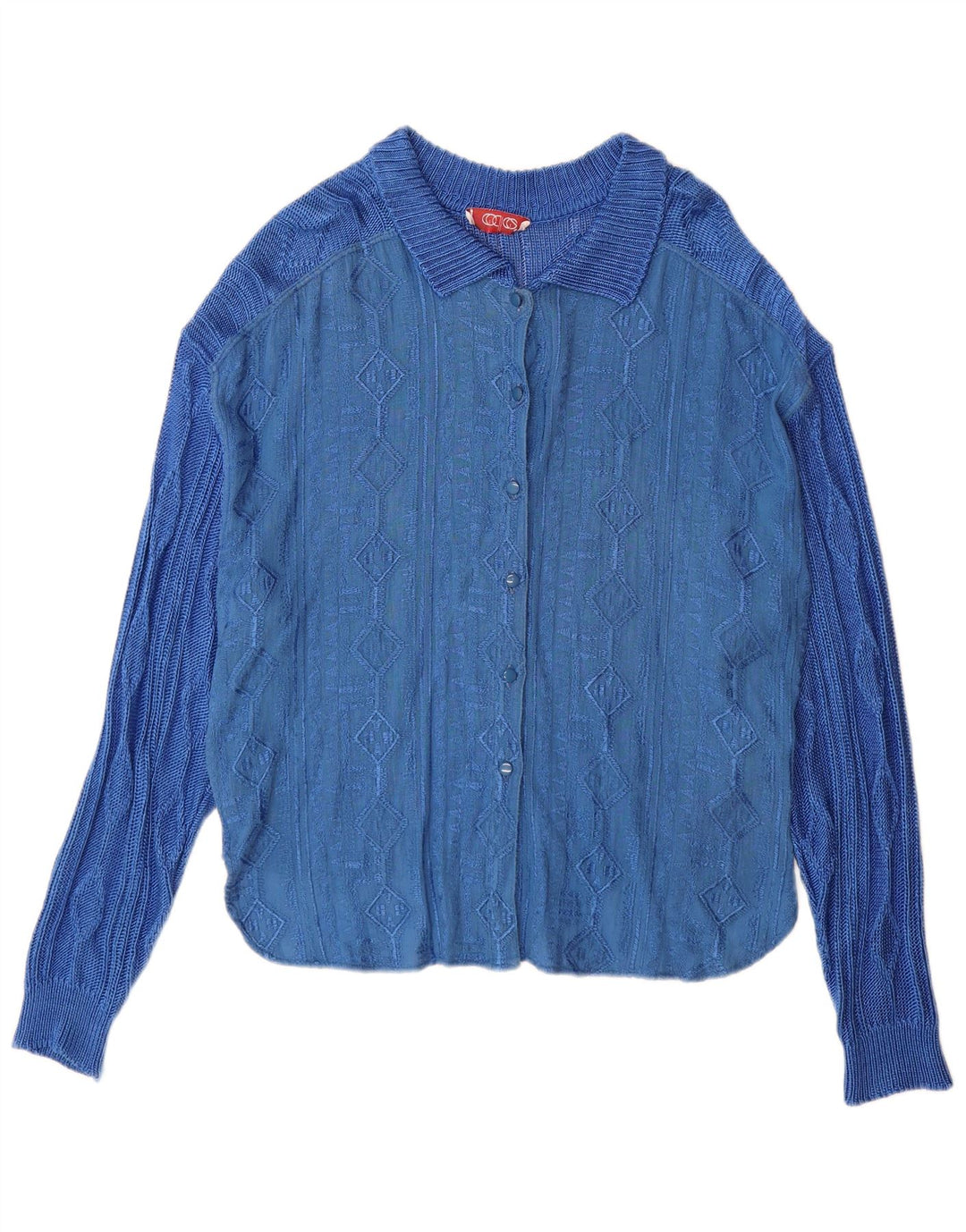 Vintage dame cardigan sweater IT 44 Medium Blue Geometric Viscose
