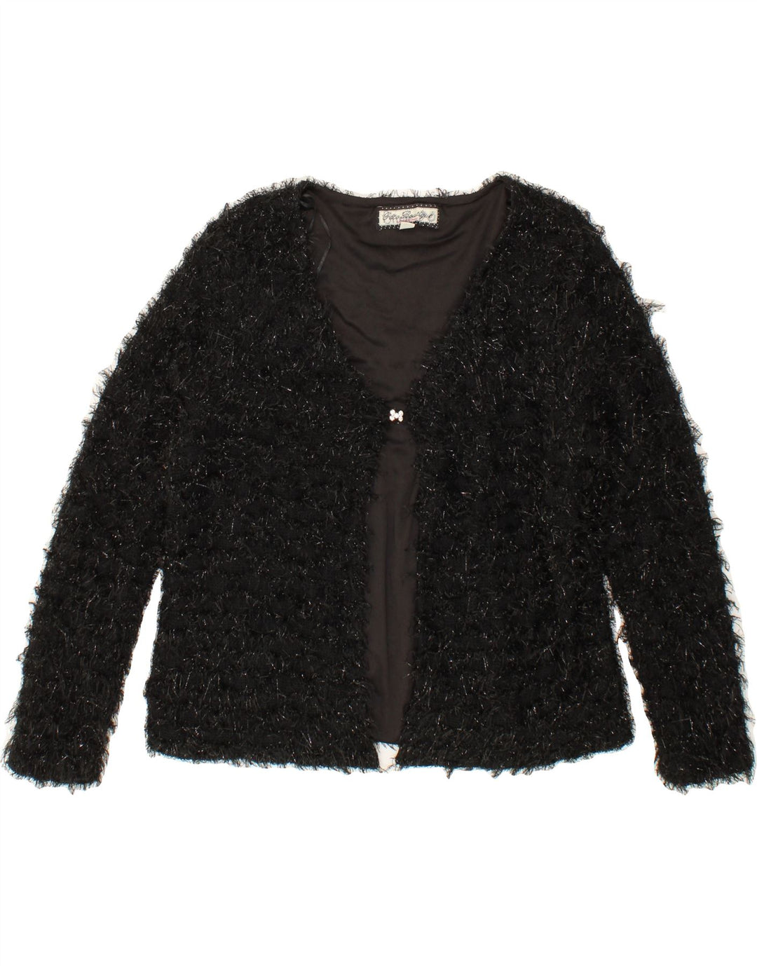 VINTAGE Womens Cardigan Top UK 18 XL Black Polyester Vintage Vintage and Second-Hand Vintage from Messina Hembry 