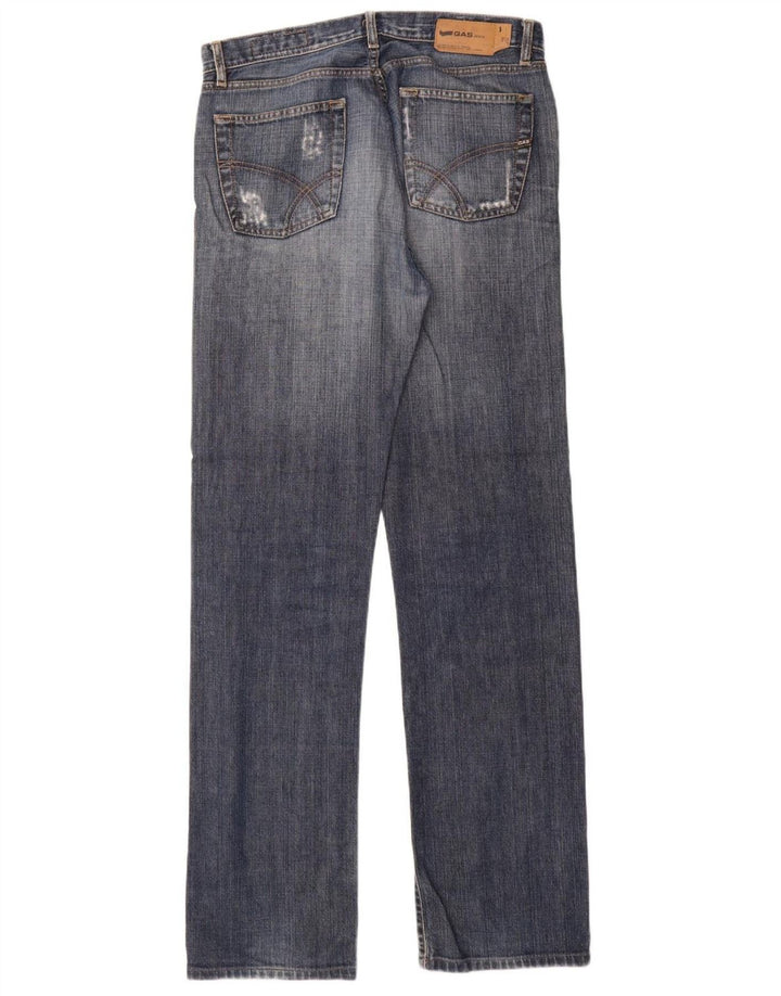 Gas Straight Jeans til mænd W33 L34 blå bomuld
