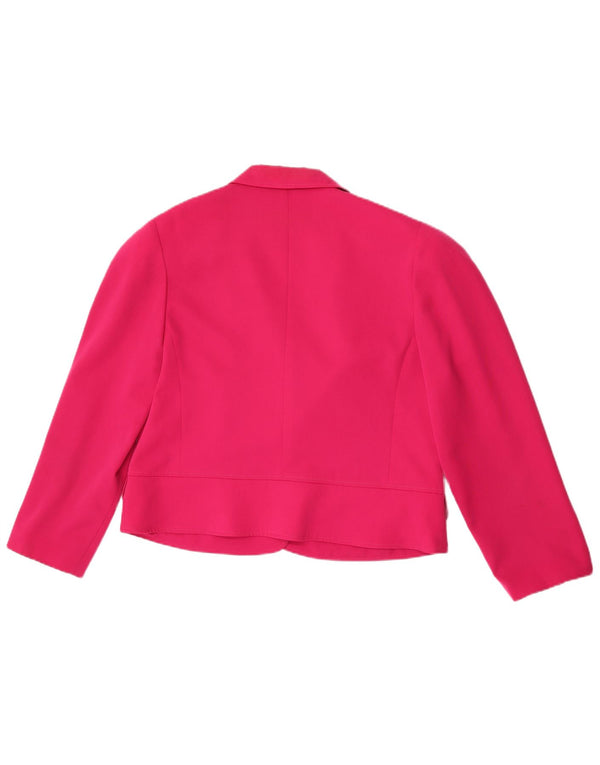 Yarell Womens Crop 3/4-ærmet 2-knaps blazerjakke UK 18 XL Pink