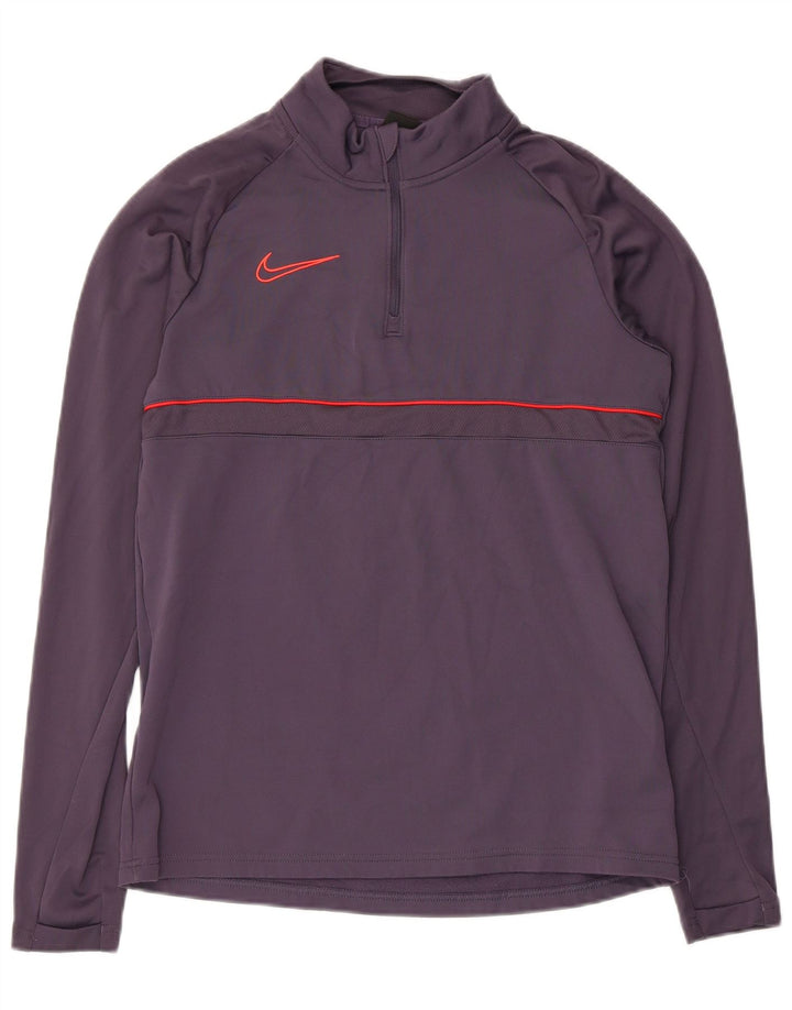 Nike Herre Dri Fit Pullover med lynlås-hals Træningsdragt Top Lille lilla polyester