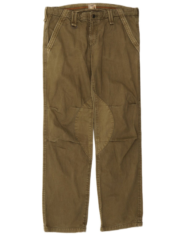Vintage lige chinobukser til mænd IT 54 2XL W38 L33 Khaki sildeben