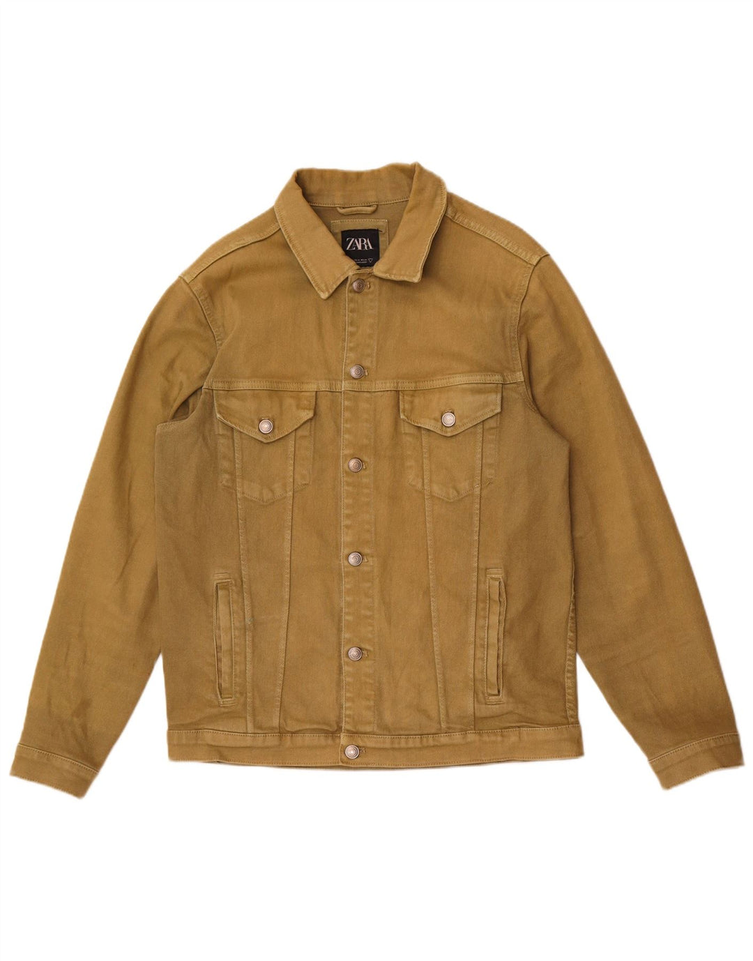 Zara Herre denimjakke UK 38 Medium Khaki