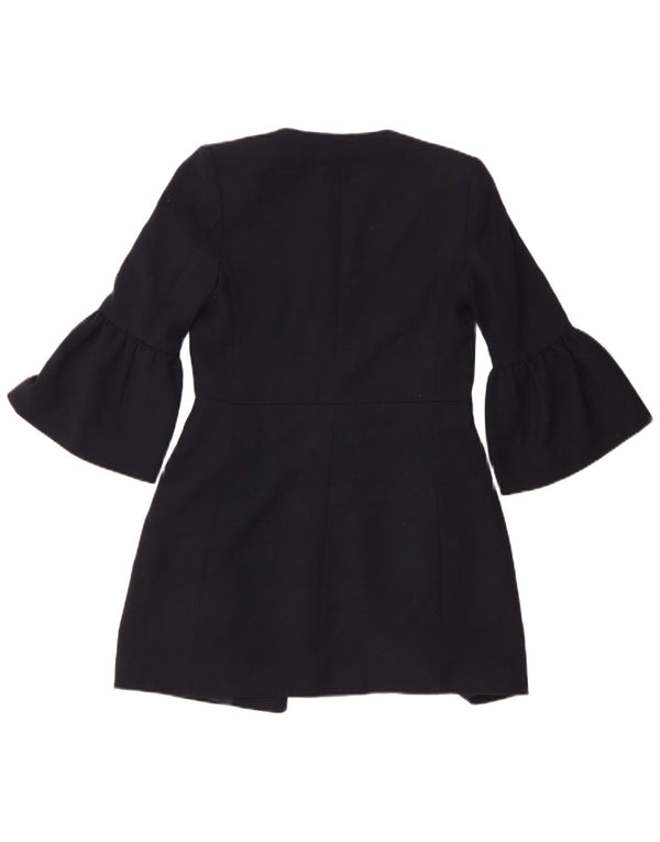 Zara Dame Longline 3/4-ærmet blazerjakke UK 6 XS Navy Blue Polyester