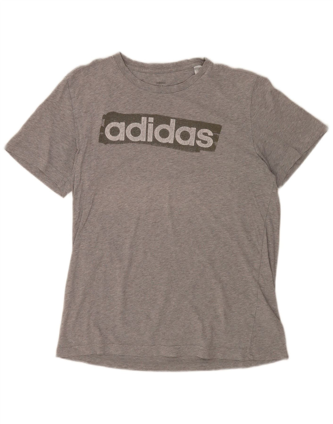 Adidas Herre grafisk T-shirt top mellemgrå bomuld