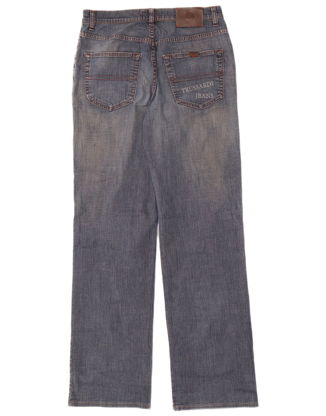 TRUSSARDI Dame 380 Straight Jeans IT 47 Large W31 L32 Blå