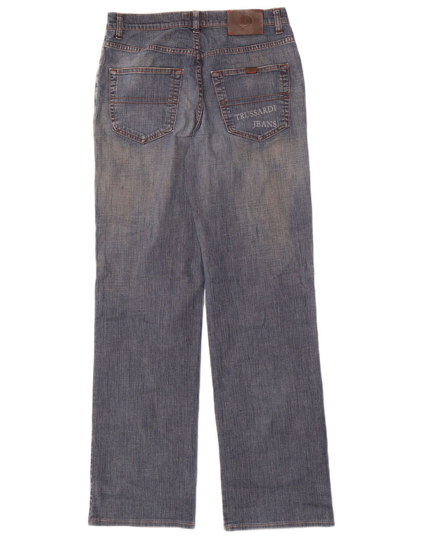 TRUSSARDI Dame 380 Straight Jeans IT 47 Large W31 L32 Blå
