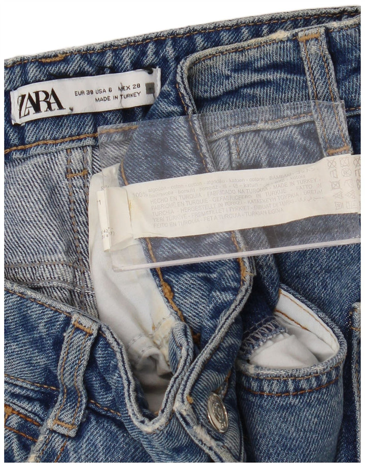 Zara Dame Straight Jeans EU 38 Small W28 L26 Blå Bomuld