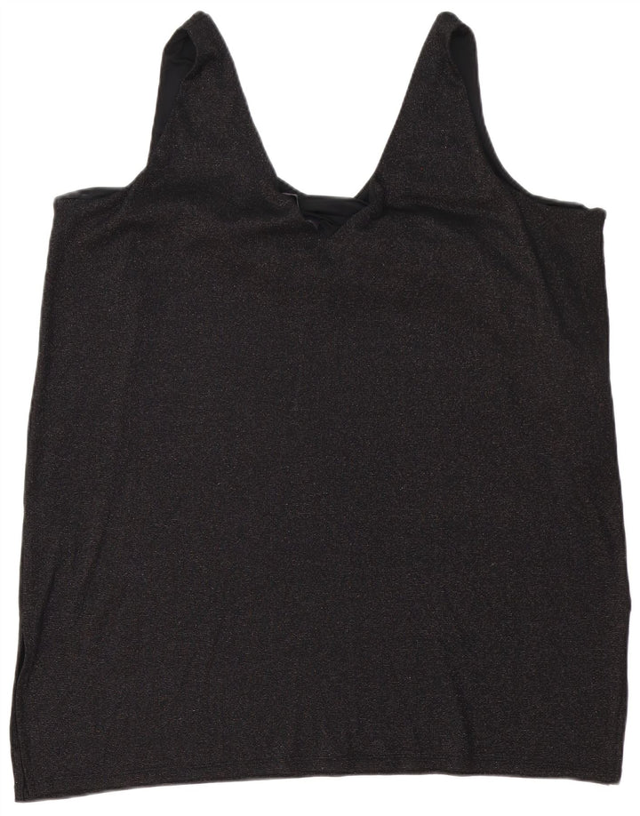 Marks & Spencer Dame Ærmeløs Tunikakjole UK 24 4XL Sort Polyester