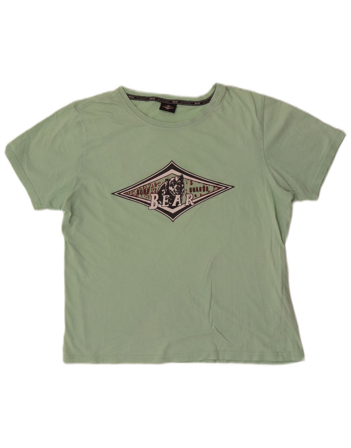 Bear Herre Grafisk T-Shirt Top Medium Grøn