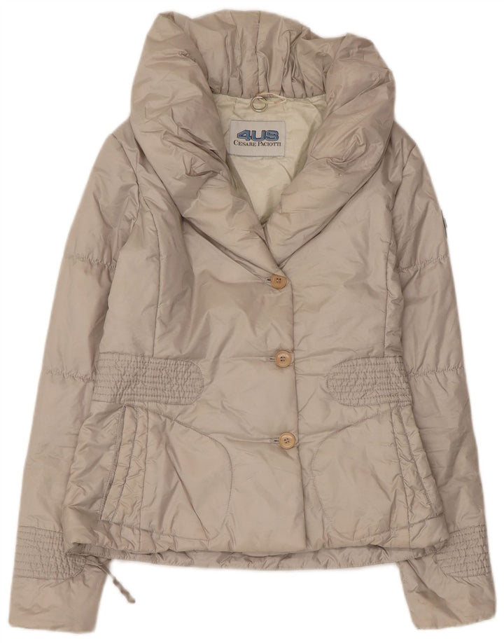 CESARE PACIOTTI 4US polstret jakke til kvinder IT 42 mellemgrå polyamid