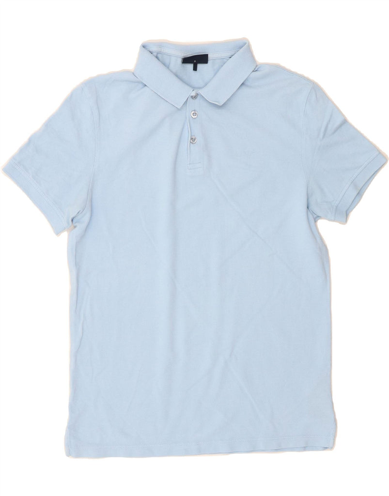 ARMANI Mens Polo Shirt Small Blue Cotton Vintage Armani and Second-Hand Armani from Messina Hembry 