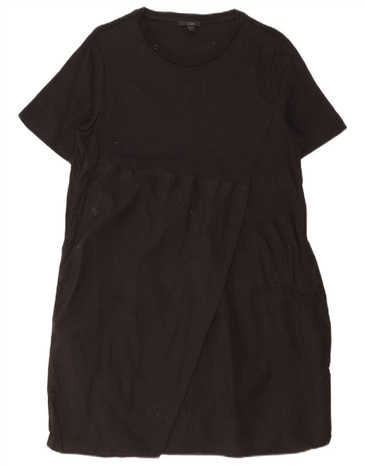 Cos Womens Shift Dress UK 12 Medium Black Bomuld