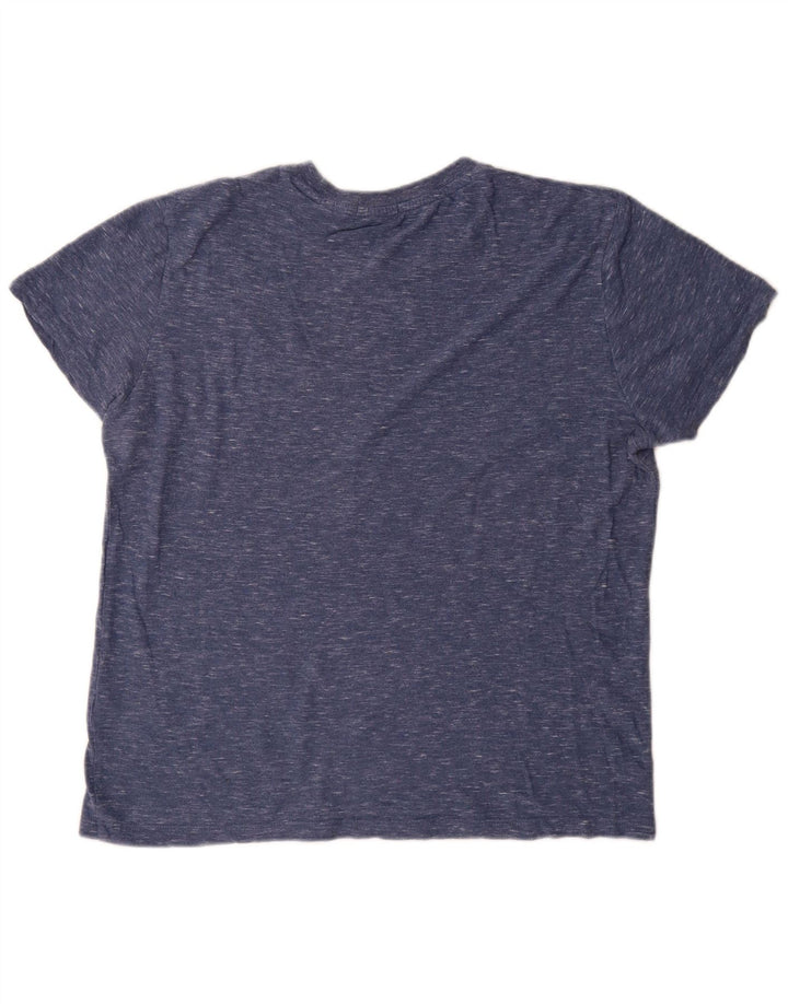 Superdry T-shirt top til mænd, stor marineblå flækket bomuld