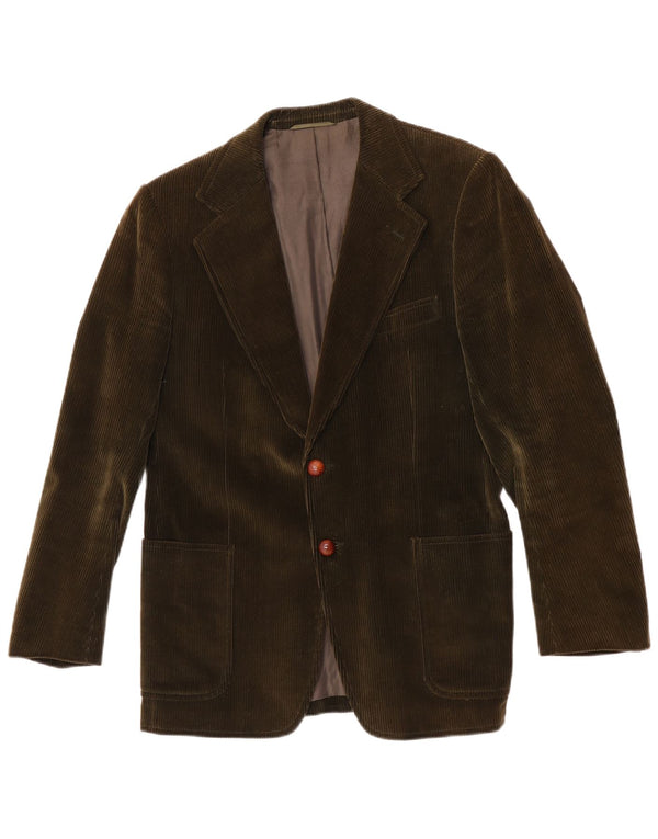 Vintage herre 2-knaps fløjlsjakke blazer jakke UK 38 medium grøn bomuld