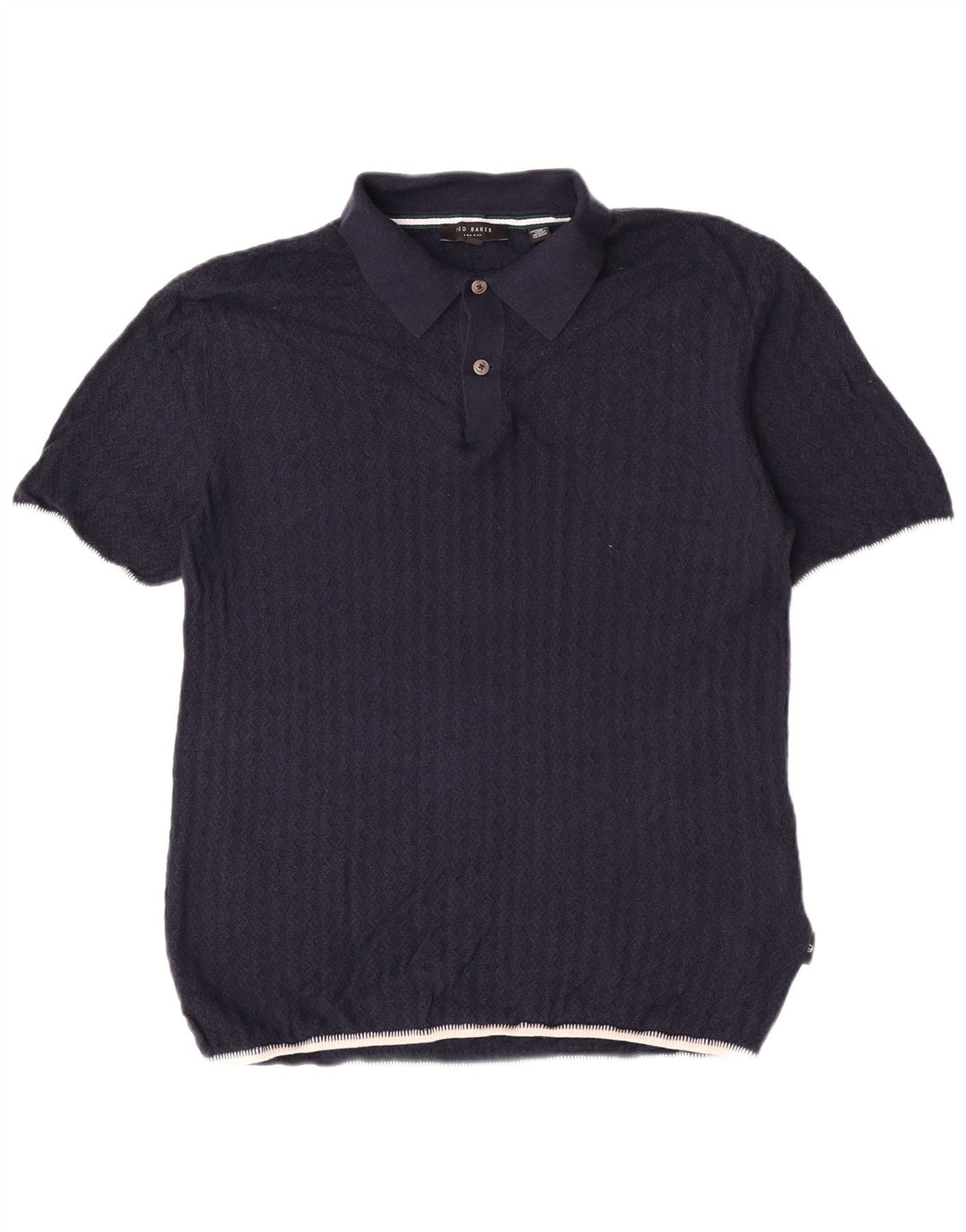 Ted Baker Herre Polo Neck Jumper Sweater Størrelse 3 Medium Navy Blue