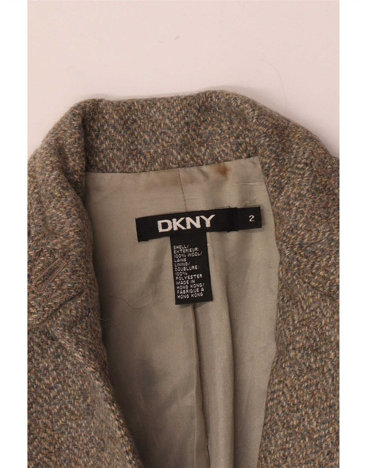 Dkny Dameoverfrakke US 2 XS Beige Flecked Wool Classic
