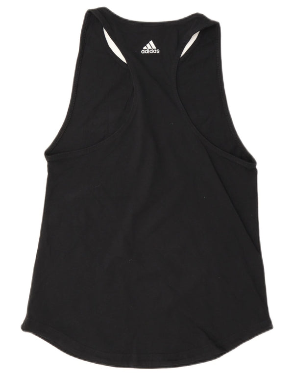 Adidas Dame Grafisk Vest Top UK 8/10 Small Black Bomuld