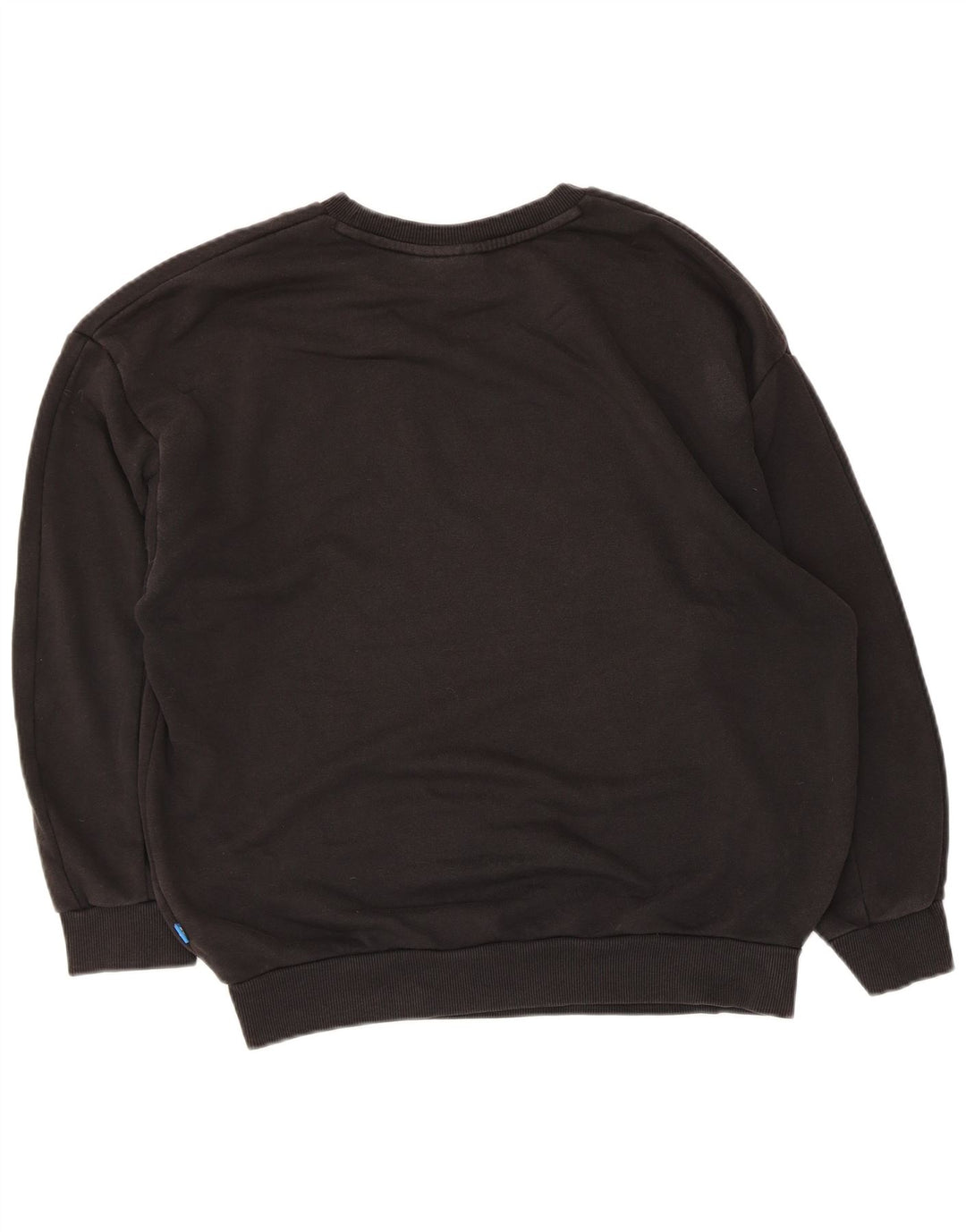 Adidas Dame Grafisk Oversized Sweatshirt Jumper UK 12 Medium Sort Bomuld