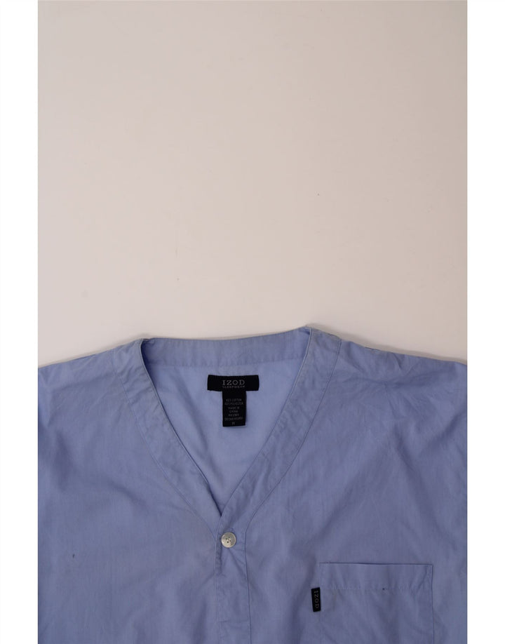 IZOD Mens Short Sleeve Shirt Medium Blue Cotton Vintage Izod and Second-Hand Izod from Messina Hembry 