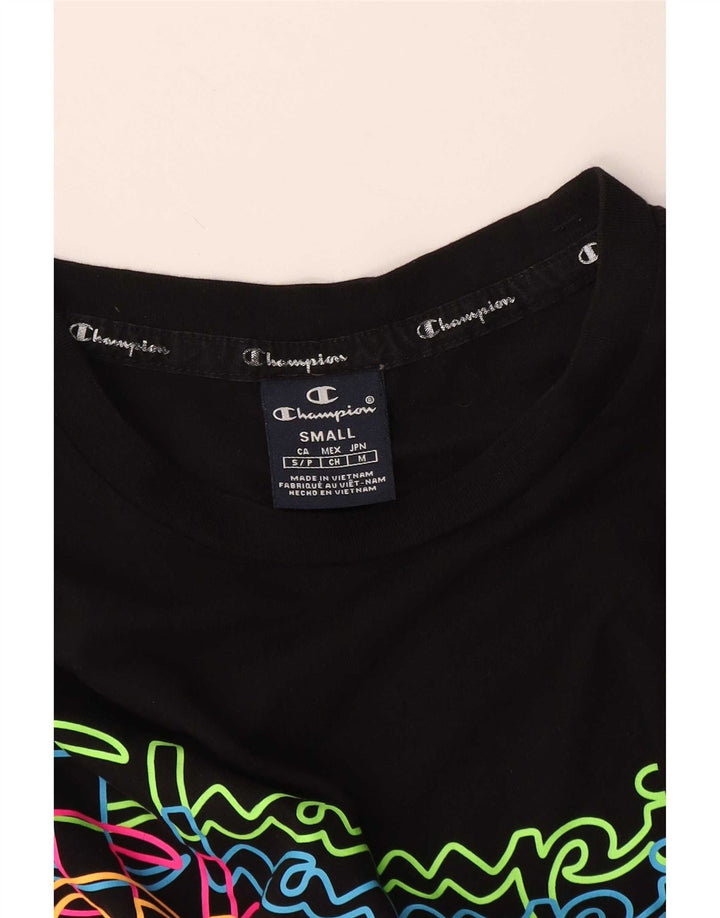 Champion Herre Grafisk T-Shirt Top Lille Sort