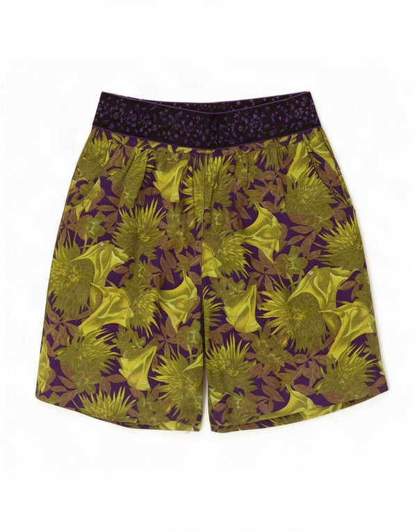 Sivar Casual Shorts til kvinder IT 46 Large W28 Green Floral Cotton