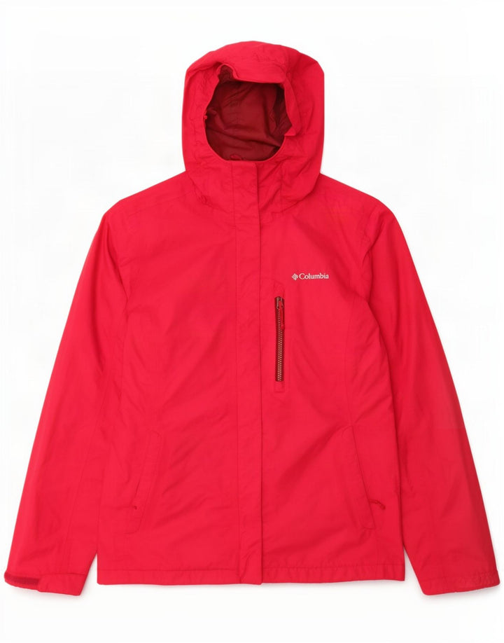 Columbia Regnjakke med hætte til kvinder UK 10 Small Pink Nylon