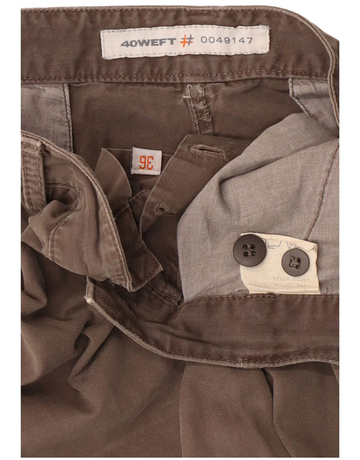 40Weft Herre Cargo Shorts W36 Large Grå Bomuld