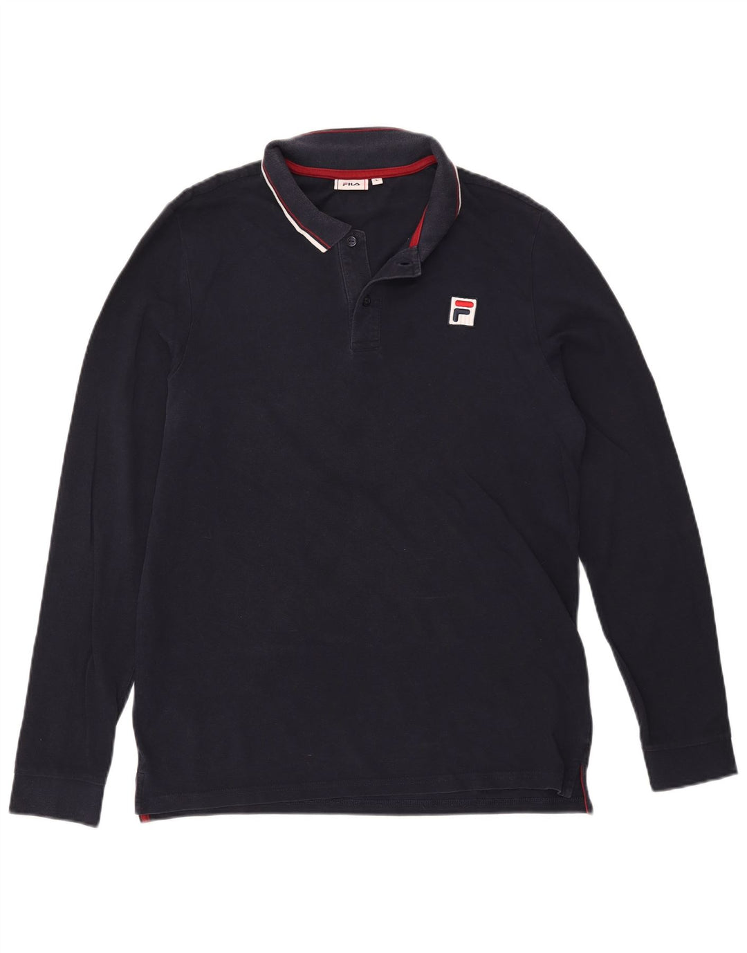Fila Langærmet Polo Shirt til mænd Stor marineblå bomuld