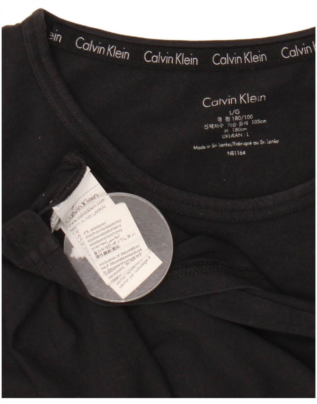 Calvin Klein Herre T-Shirt Top Stor Sort Bomuld
