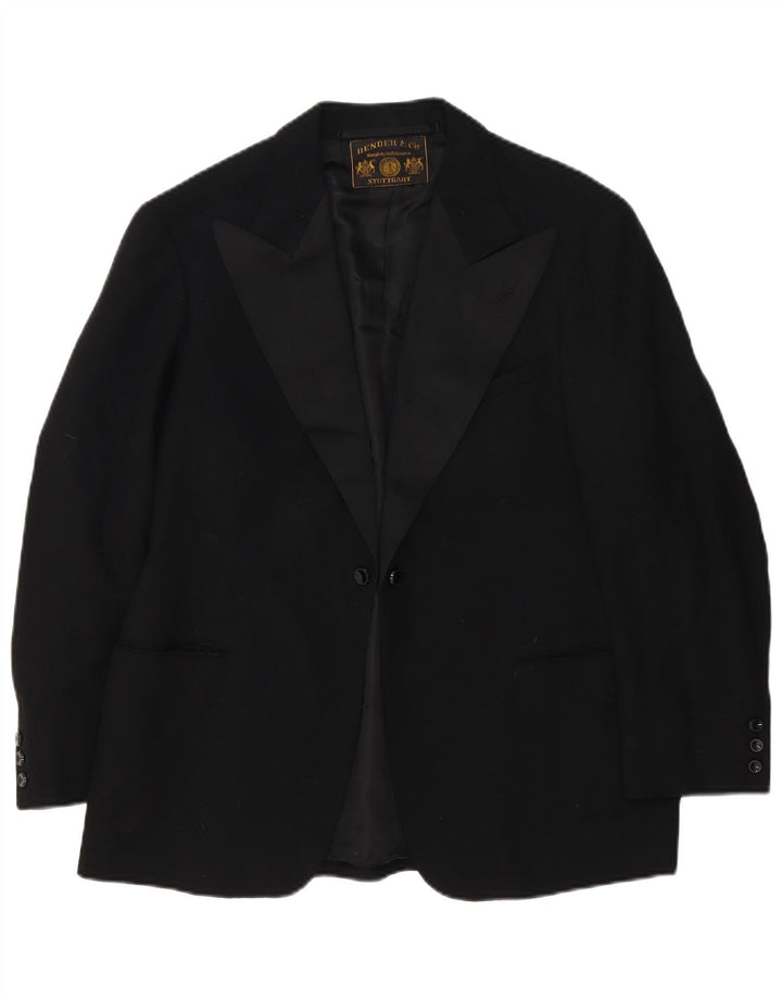 Vintage Dame Blazer Jacket UK 14 Medium Black