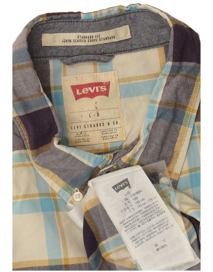 Levi's Herre Standard Fit skjorte Stor beige ternet bomuld